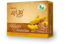 Аюрведическое мыло Аюр Плюс Куркума и Сандаловое дерево / Body Care Soap Ayur Plus Holdi Chandan