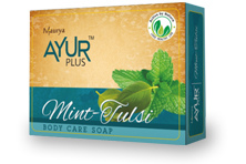 Аюрведическое мыло Аюр Плюс Тулси + Пудина (Мята) / Body Care Soap Ayur Plus Mint-Fulsi